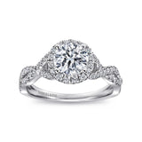 Gabriel & Co. ER7543W44JJ “Marissa” 14K White Gold Round Halo Diamond Engagement Ring