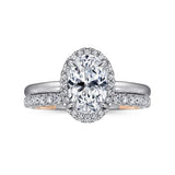 Gabriel & Co. ER16241O6T44JJ – 14K Rose Gold Oval Diamond Engagement Ring with Twisted Shank