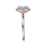 Gabriel & Co. ER16241O6T44JJ – 14K Rose Gold Oval Diamond Engagement Ring with Twisted Shank