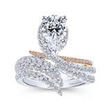 Gabriel & Co. ER13668P6T44JJ 14K White & Rose Gold Pear Shape Halo Diamond Engagement Ring