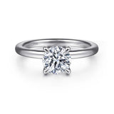 Gabriel & Co. Evelynn ER15802R4W44JJ – 14K White Gold Round Solitaire Diamond Engagement Ring