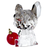 Swarovski 5625662 Holiday Cheers French Bulldog Figurine – Multicolor Crystal, Festive Ornament Design