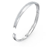 Swarovski 5572726 Twist Bangle – Rhodium Plated, White Crystals