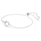 Swarovski Infinity Heart Bracelet 5524421 – Rhodium Plated, White Crystals, Adjustable Chain