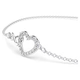 Swarovski Infinity Heart Bracelet 5524421 – Rhodium Plated, White Crystals, Adjustable Chain