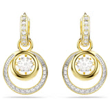 Swarovski Hyperbola drop earrings Round cut, White, Gold-tone plated 5738249