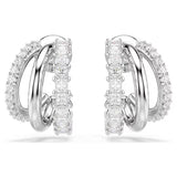 Swarovski Hyperbola hoop earrings Round cut, Mini, White, Rhodium plated 5737110
