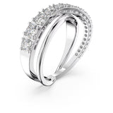 Swarovski 5563911 Hyperbola Twist Ring – White Crystals, Rhodium Plated