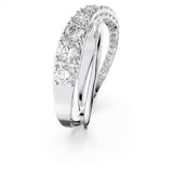 Swarovski 5572718 Twist Ring – Round Cut White Crystals, Rhodium Plated