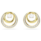 Swarovski Hyperbola stud earrings Round cut, White, Gold-tone plated 5740407