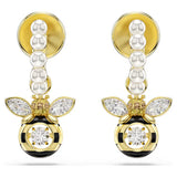Swarovski Idyllia drop earrings Crystal pearl, Mixed cuts, Bee, Multicolored, Gold-tone plated 5742678