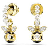 Swarovski Idyllia drop earrings Crystal pearl, Mixed cuts, Bee, Multicolored, Gold-tone plated 5742678