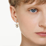 Swarovski Idyllia drop earrings Crystal pearl, Mixed cuts, Bee, Multicolored, Gold-tone plated 5742678
