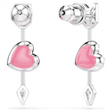 Swarovski Idyllia drop earrings Mixed cuts, Heart with arrow, White, Rhodium plated 5749602