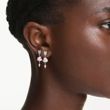 Swarovski Idyllia drop earrings Mixed cuts, Heart with arrow, White, Rhodium plated 5749602