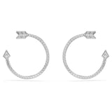 Swarovski Idyllia hoop earrings Mixed cuts, Arrow, White, Rhodium plated 5741522