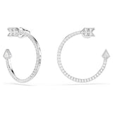 Swarovski Idyllia hoop earrings Mixed cuts, Arrow, White, Rhodium plated 5741522