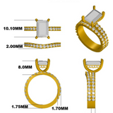 Custom 14K Yellow Gold Lab Grown Diamond Bridal Set