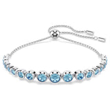 Swarovski Imber bracelet Mixed round cuts, Blue, Rhodium plated 5719282