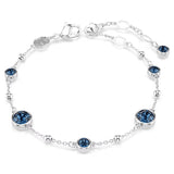 Swarovski Imber bracelet Round cut, Blue, Rhodium plated