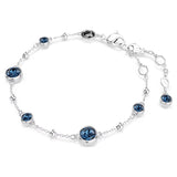 Swarovski Imber bracelet Round cut, Blue, Rhodium plated