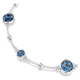 Swarovski Imber bracelet Round cut, Blue, Rhodium plated