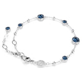 Swarovski Imber bracelet Round cut, Blue, Rhodium plated