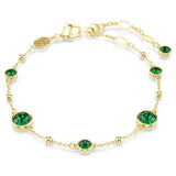 Swarovski Imber bracelet Round cut, Green, Gold-tone plated