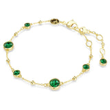 Swarovski Imber bracelet Round cut, Green, Gold-tone plated