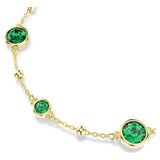 Swarovski Imber bracelet Round cut, Green, Gold-tone plated