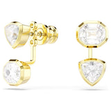 Swarovski Imber earring jackets Asymmetrical design, Mixed cuts, White, Gold-tone plated 5705461