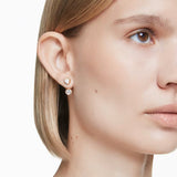 Swarovski Imber earring jackets Asymmetrical design, Mixed cuts, White, Gold-tone plated 5705461