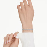 Swarovski Imber Emily Tennis bracelet Round cut, Black, Rhodium plated 5734238