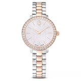 Swarovski Watch Swiss Made, Metal bracelet, Silver tone, Rose gold-tone finish