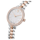 Swarovski Watch Swiss Made, Metal bracelet, Silver tone, Rose gold-tone finish