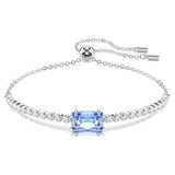 Matrix Tennis bracelet Mixed cuts, Blue, Rhodium plated