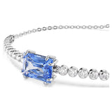 Matrix Tennis bracelet Mixed cuts, Blue, Rhodium plated