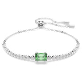 Matrix Tennis bracelet Mixed cuts, Green, Rhodium plated