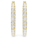 Swarovski Matrix hoop earrings Round cut, White, Gold-tone plated 5750620