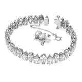 Swarovski 5598350 Millenia Pear Cut Tennis Bracelet – White Crystals, Rhodium Plated