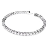 Matrix Tennis bracelet Round cut, White, Rhodium plated