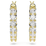 Swarovski Matrix Vittore hoop earrings Round cut, White, Gold-tone plated