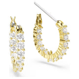 Swarovski Matrix Vittore hoop earrings Round cut, White, Gold-tone plated