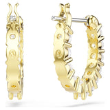 Swarovski Matrix Vittore hoop earrings Round cut, White, Gold-tone plated