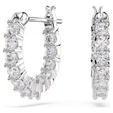 Swarovski 5562126 Vittore Mini Hoop Earrings – White Crystals, Rhodium Plated