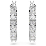 Swarovski 5562126 Vittore Mini Hoop Earrings – White Crystals, Rhodium Plated