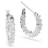 Swarovski 5562126 Vittore Mini Hoop Earrings – White Crystals, Rhodium Plated