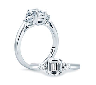 Classic Three Stone Emerald Cut Center Engagement Ring – tidewaterdiamond