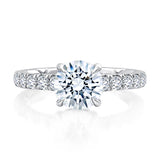 Statement Round Diamond Center Engagement Ring