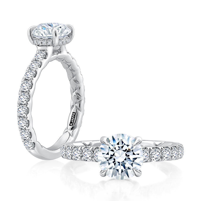Statement Round Diamond Center Engagement Ring